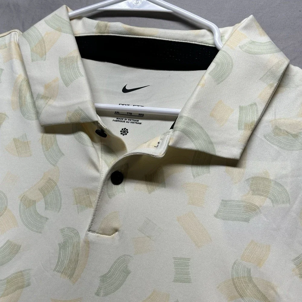 NWT Nike Golf Tour Dri-FIT Micro Print Polo Shirt Men's 2XL FD5739-113
